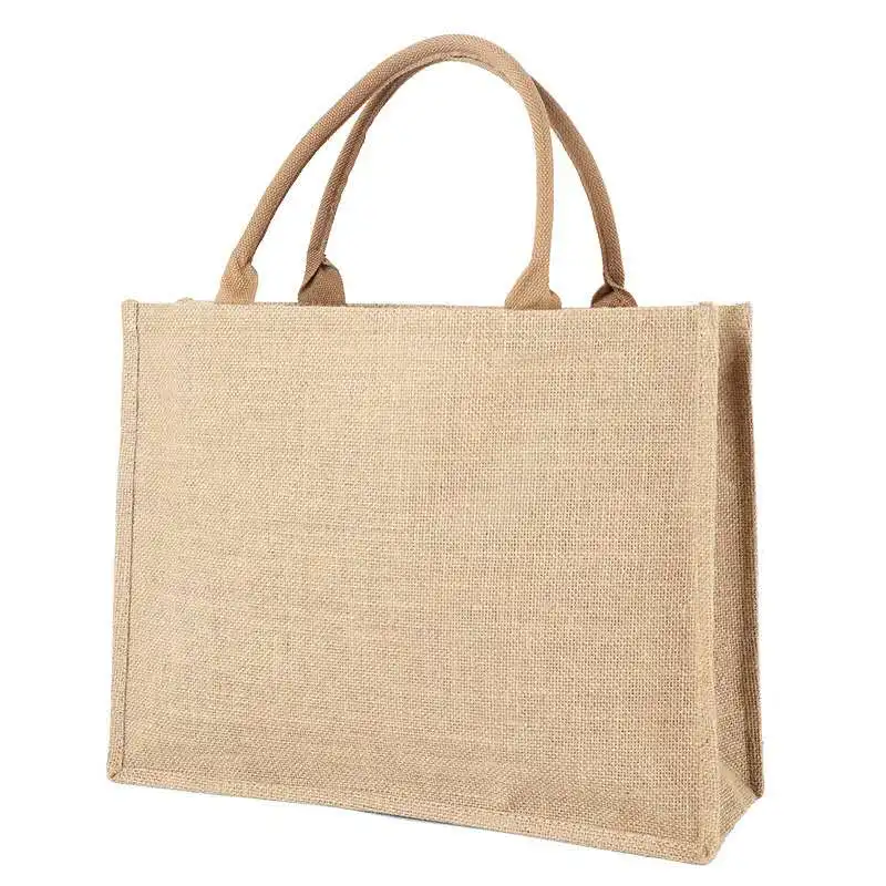 

Custom Logo Big Capacity Jute Shopping Bags Linen cotton Handbag Advertising Packaging beach canvas Tote Bags for women, Optional standard as pic or customized