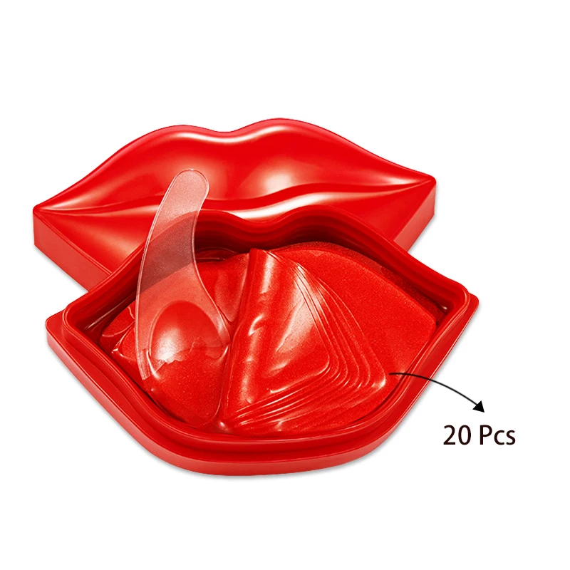 

20 pcs Wholesale Red Moisturizing Lightening Lip Maskss Beauty Collagen Cherry Strawberry Organic Sheet Lip Mask