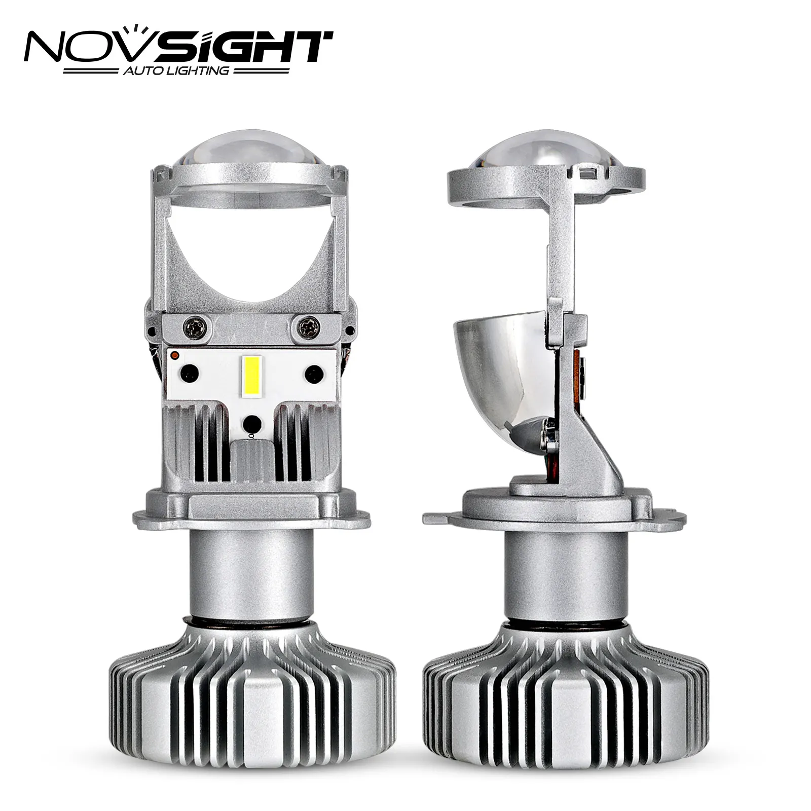 Novsight led headlights H4 H7 90W lens/ Projector design perfectly replace HID auto lighting system Led kits H7 H4