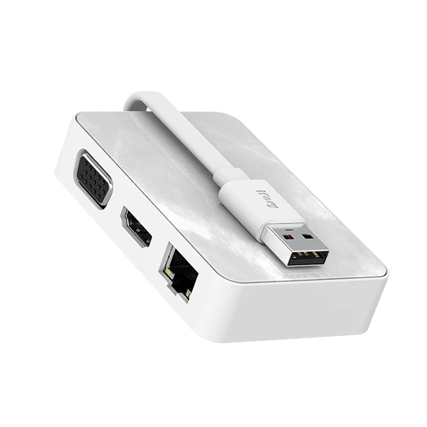 2020 nuevo iFory 3 en 1 Multiport adaptador de tipo c usb hubs USB 3,0 a Ethernet y VGA puertos - ANKUX Tech Co., Ltd