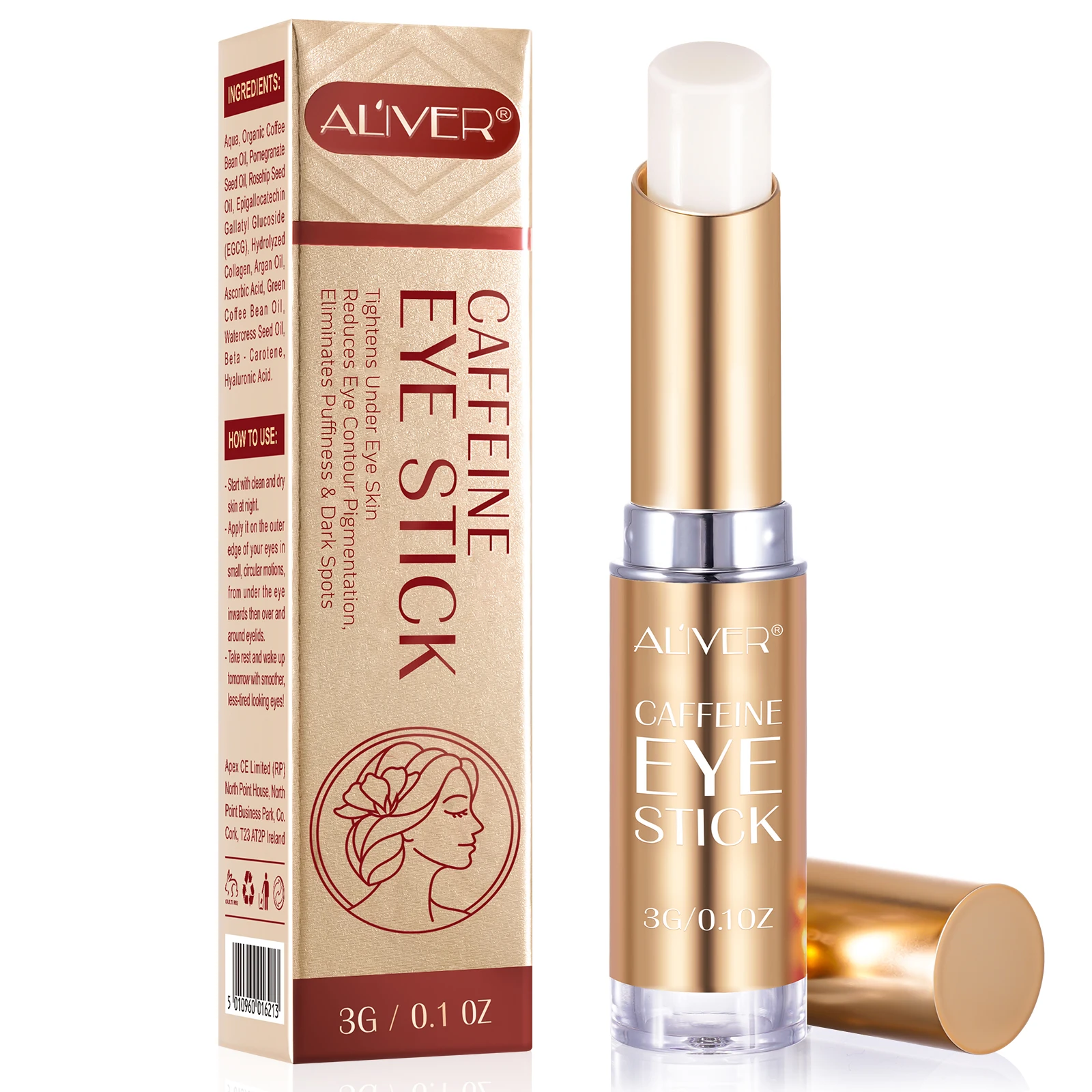 

ALIVER eliminates puffiness dark spots eye balm sticktightens under eye skin anti aging caffeine eye cream stick