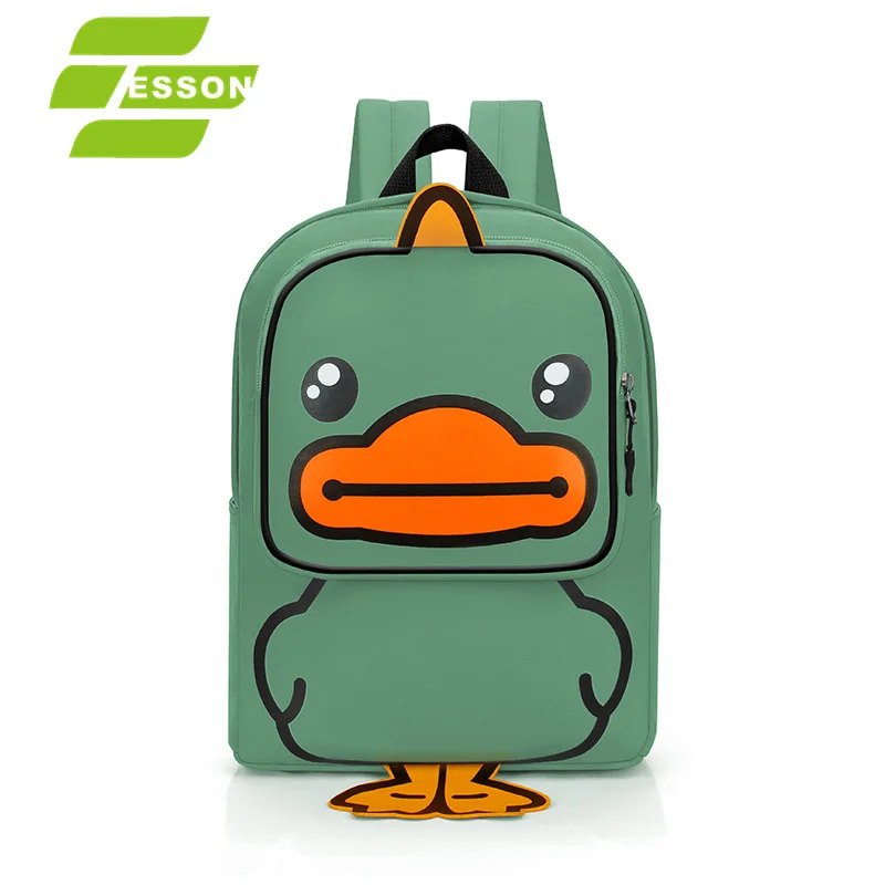 

2021New school bag children is cute cartoon space bag backpack for kids oxford bookbags little yellow duck backpack, Pink