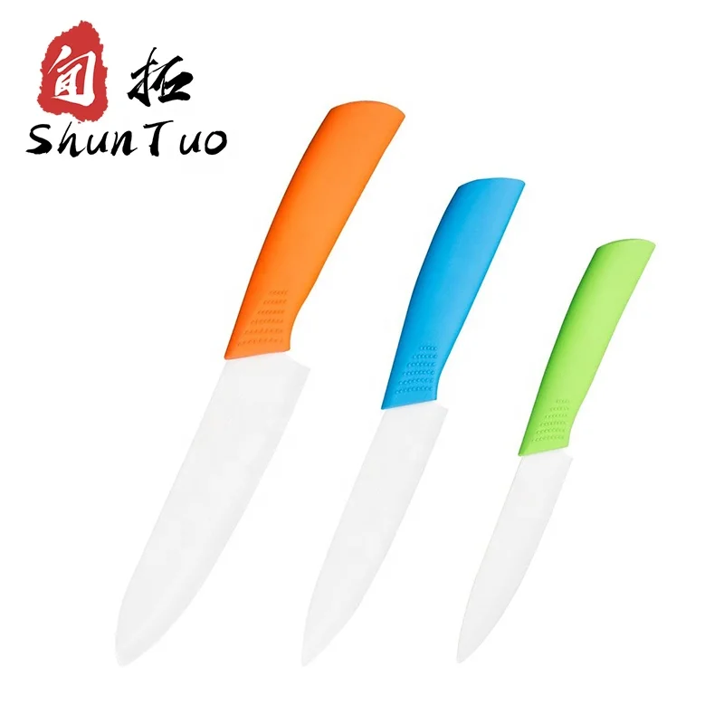 

SHUNTUO 3 PCS colorful Ceramic Knife Set cuisine boite couteau ceramique, Customerized product