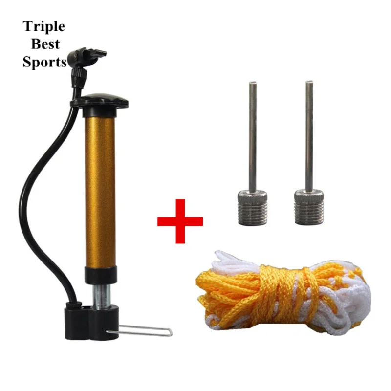 

18cm high quality hand use inflatable air volleyball basketball football pump pumps with free net and needles