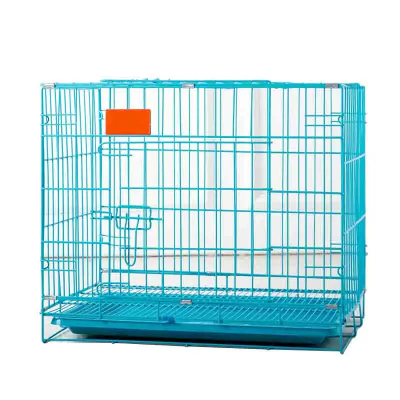 

Hot Selling Small Large Animal Stainless Steel Metal Wire Dog Cat Chien Cage Manufacturer Foldable Pet Cages Carriers For Indoor, Blue, pink