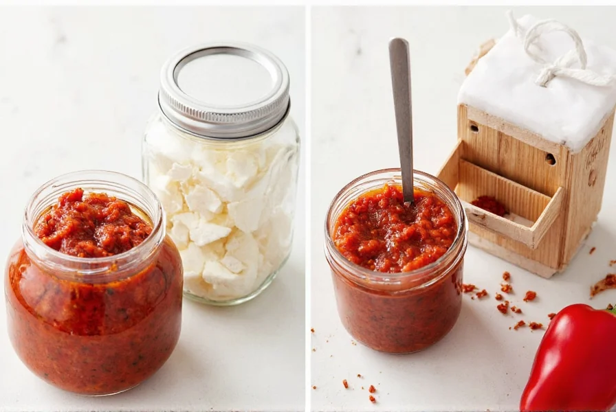 Red Pepper Relish on Table