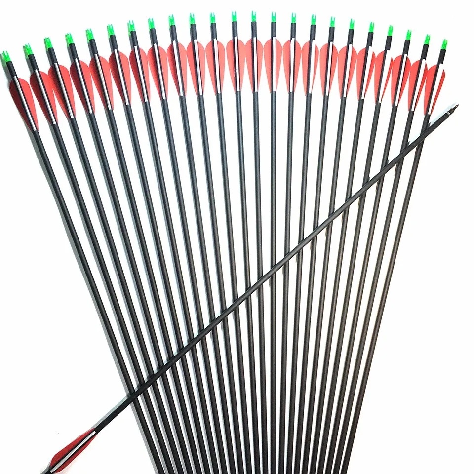 

ID 6.2mm 30 inch Mixed Carbon Arrow Spine 500 For Compound/Recurve Bow and arrow Archery with Replaceable Arrow Heads