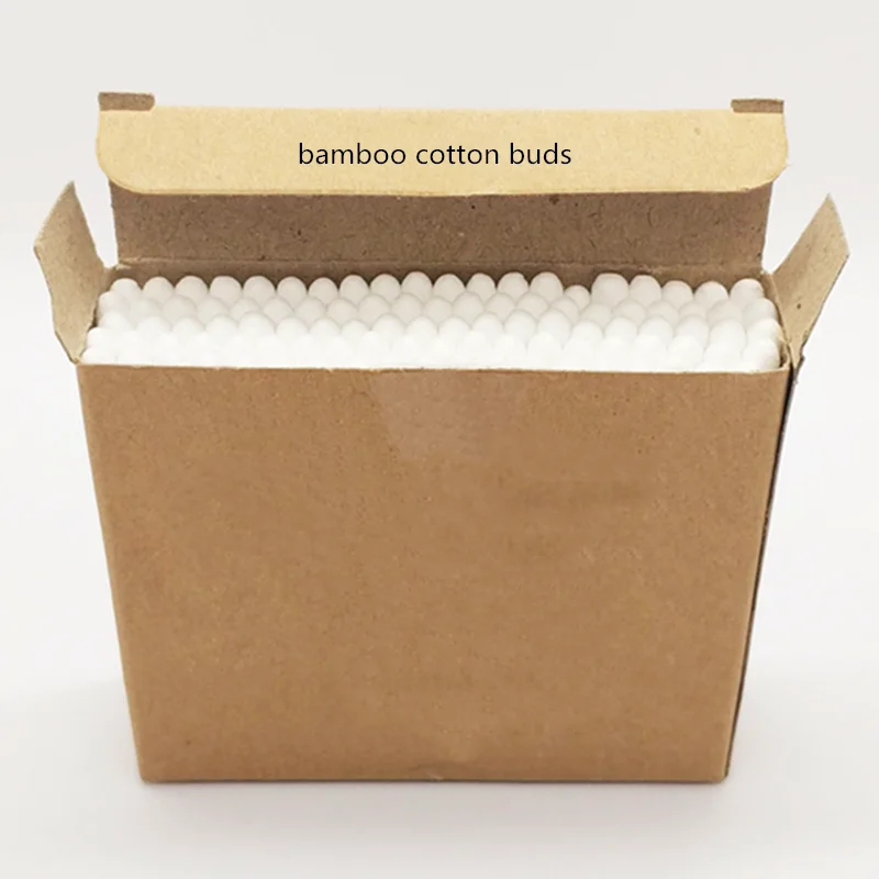 

organic cotton swab eco friendly bamboo swab ear buds, White