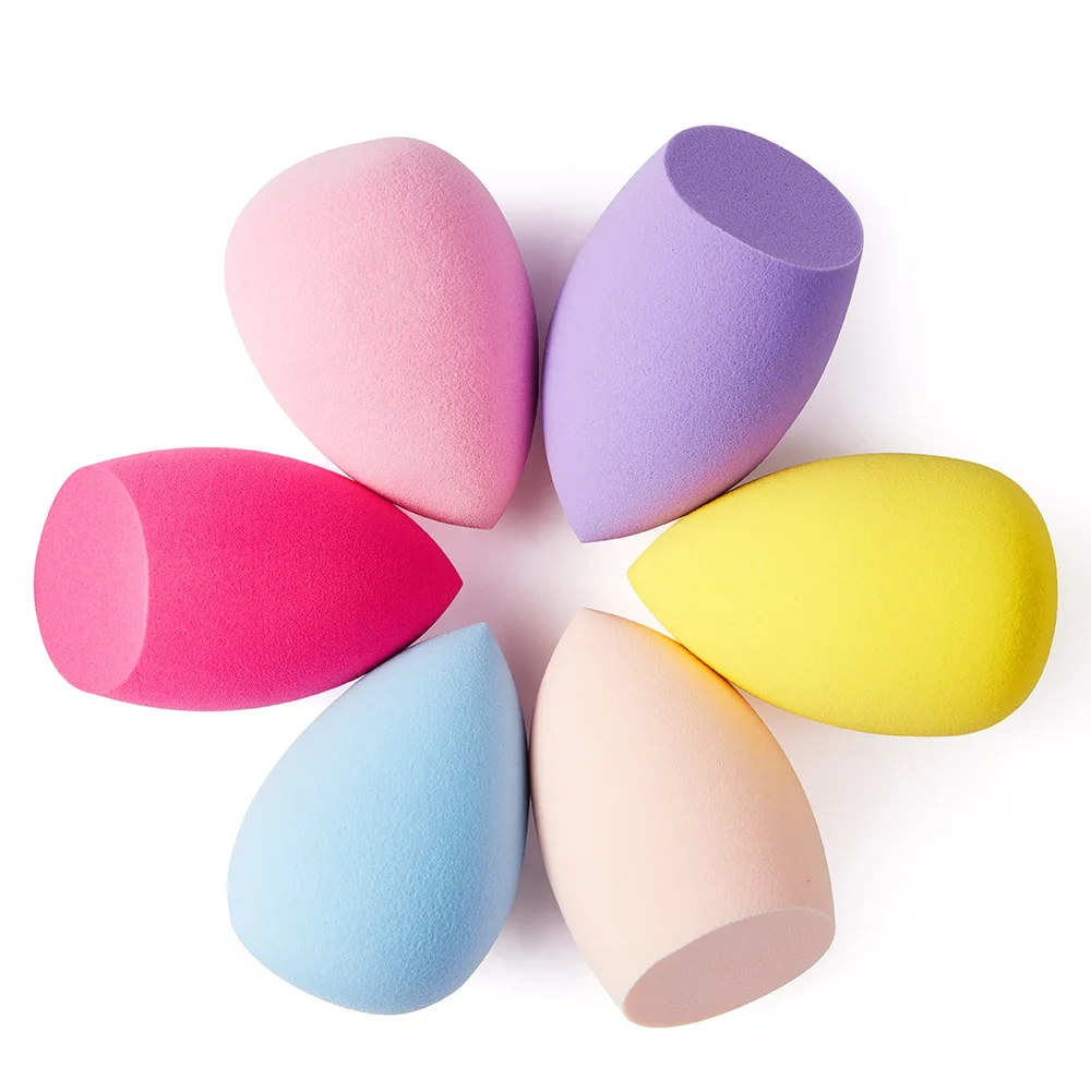 

Low MOQ Vegan Beauty Makeup Sponge Blender Set for Facial make up with pvc box, Red;blue;yellow;purple;green