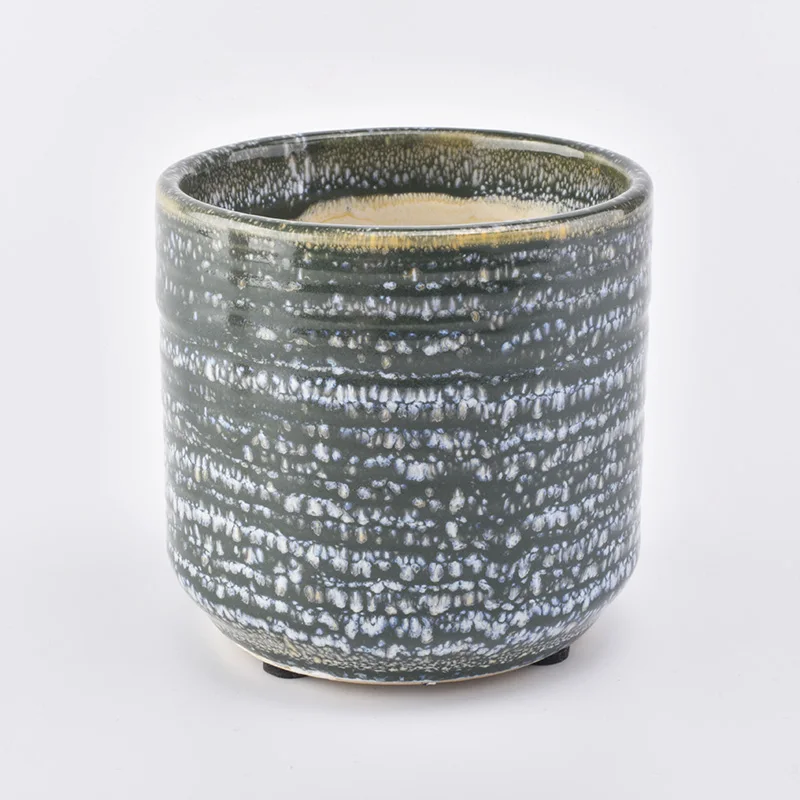 Wholesale Ceramic Candle Holder Transmutation Glazed Earthware Home Decoration