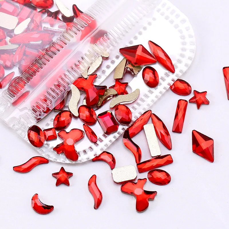 

bulk flat back irregular peach heart nail rhinestone hotfix rhinestone crystal decoration kit for hat clothes bag hoodies shoe, Multicolor
