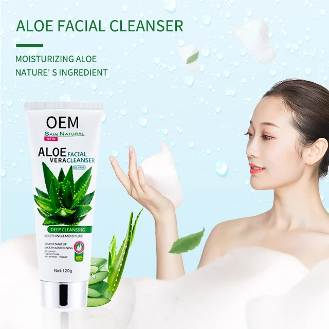 

Wholesale private label skin care organic deep cleansing facial cleanser natural anti acne whitening aloe vera face wash
