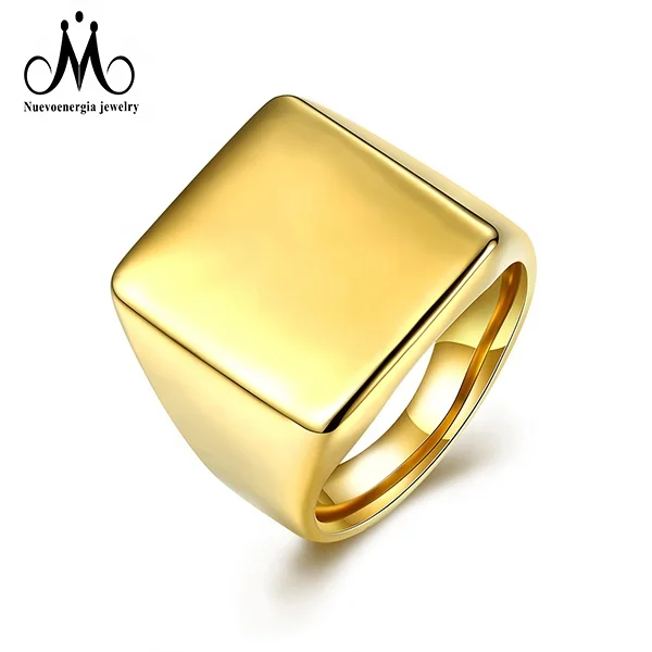 

316L Stainless Steel Men's Ring Blank Custom High Polish 18K Gold Plated Ring Finger Ring Wedding