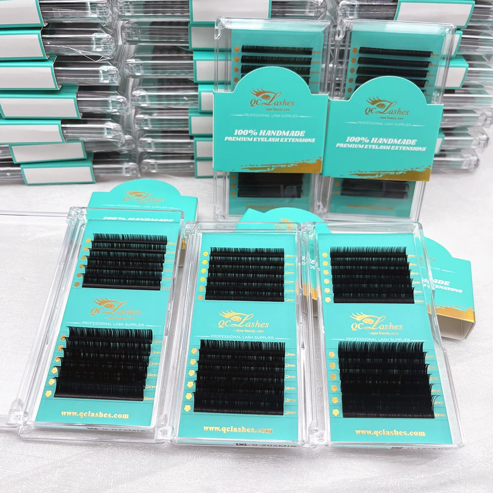 Wholesale Matte Black Cashmere Lash Tray Private Label Volume Eyelash Extension Supplies Individual Lash Box