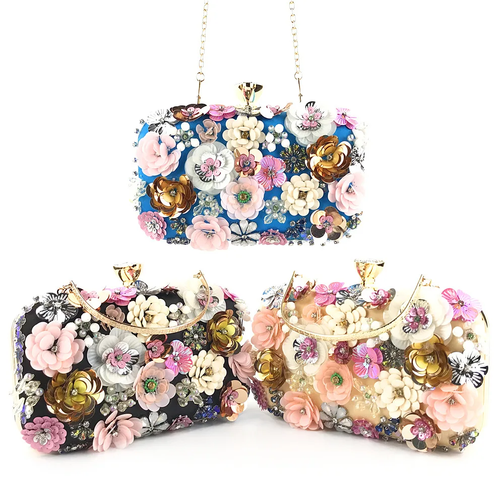 

woman evening bag Fashion iamonds flower beaded bag speedy handbag pre order ladies mini fashion bags with chain, Accept customizable color