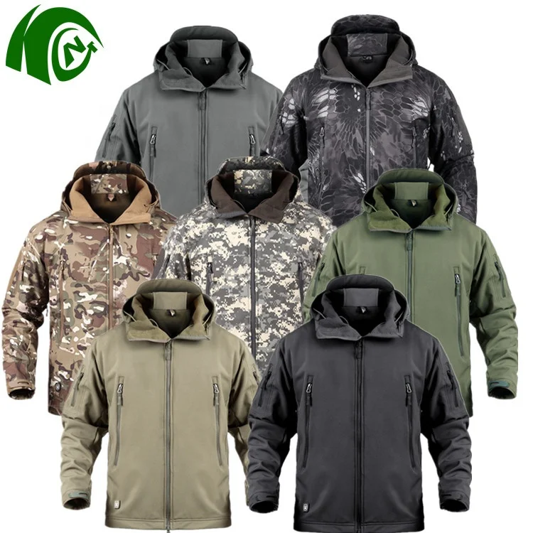 

Camouflage Mens Military Winter Coat Hiking Softshell Outdoor Jacket