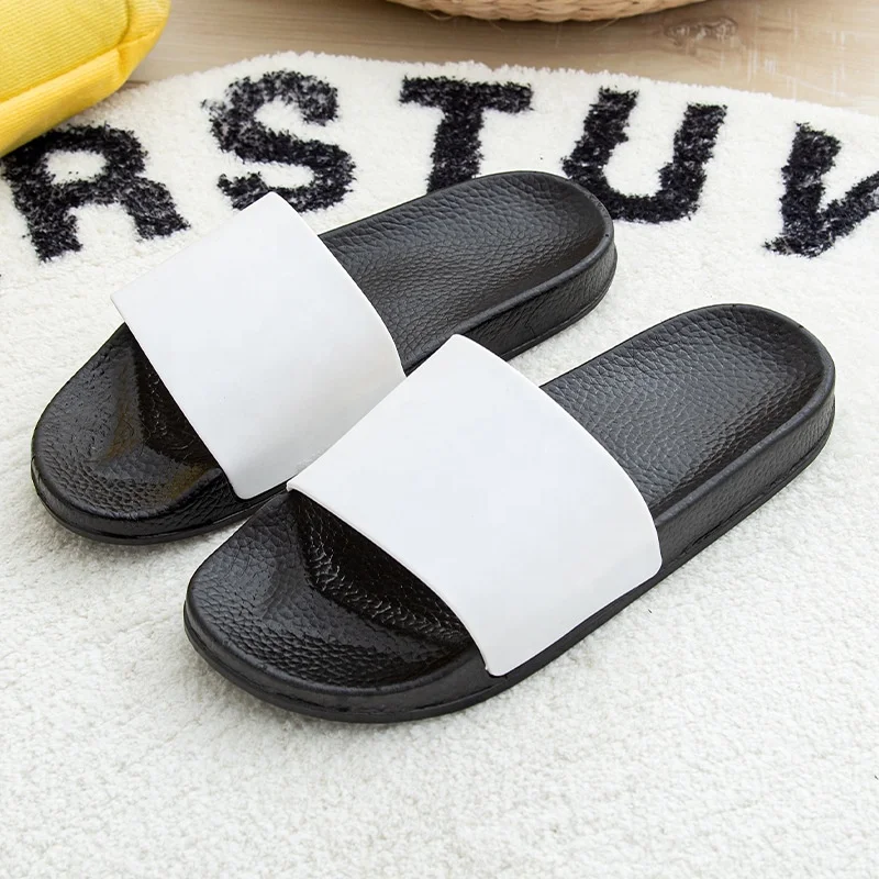

custom logo Wholesale platform ladies daily use plastic slippers bathing shoes, Black white, black, white black, white
