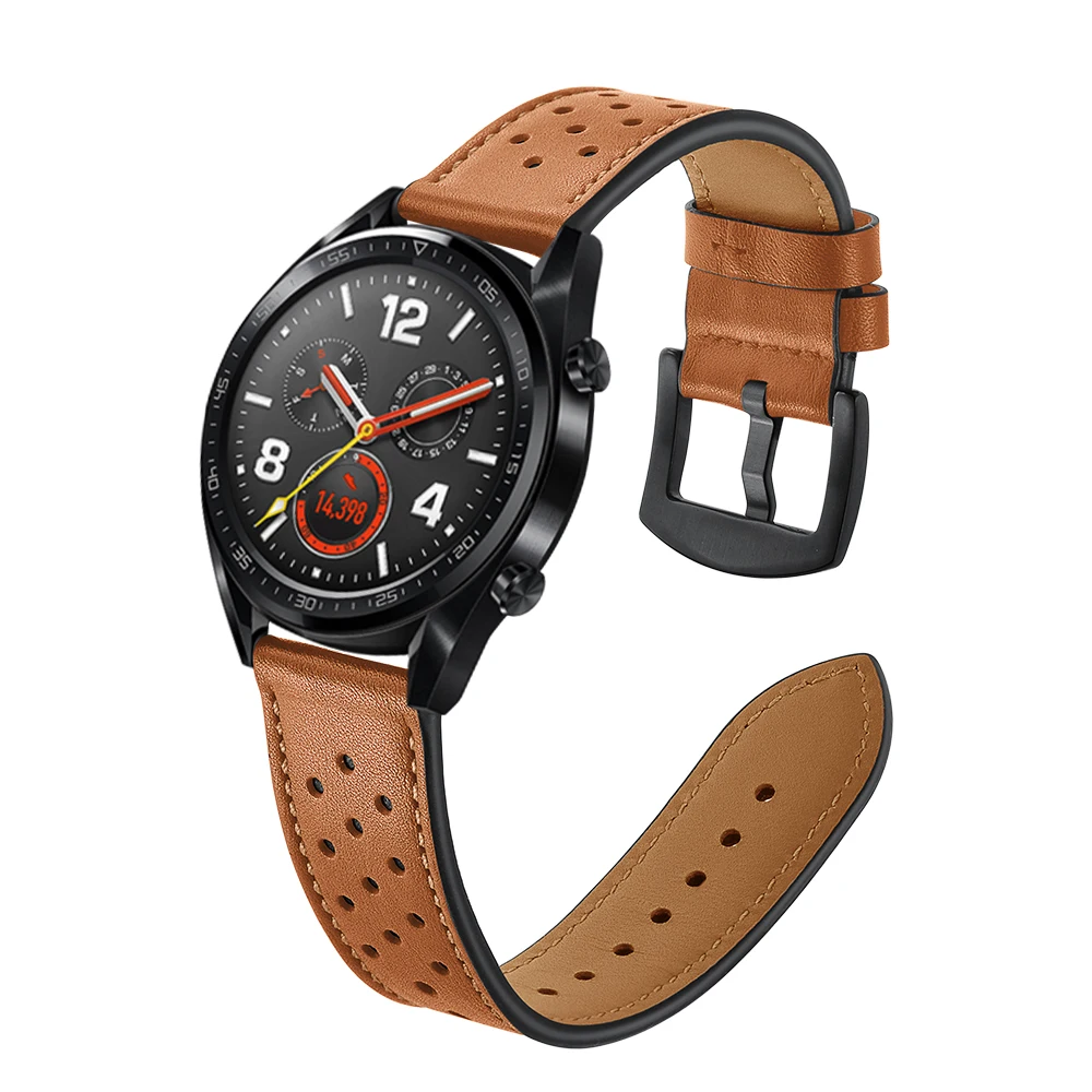 

22Mm Watch Strap For Samsung Galaxy Watch 3 45Mm Belt Gear S3/Amazfit Pace Genuine Leather Bracelet Huawei Gt 2-2E-Pro 46Mm Band, 4 colors are available