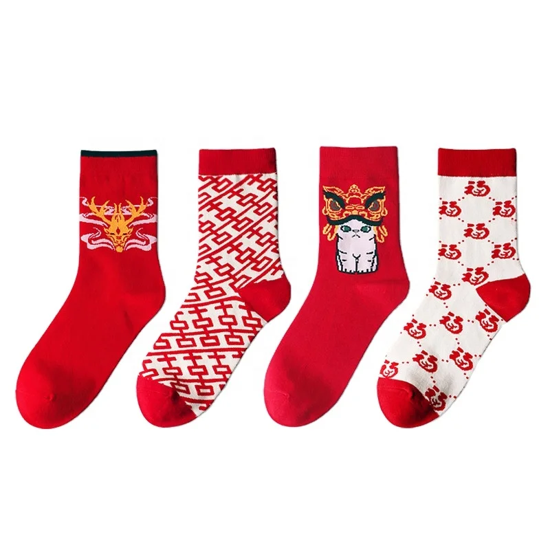 

JD-N008 christmas fuzzy socks children stocking gift box Agent SOCKS Xmas cozy crew for home, Red, colorful