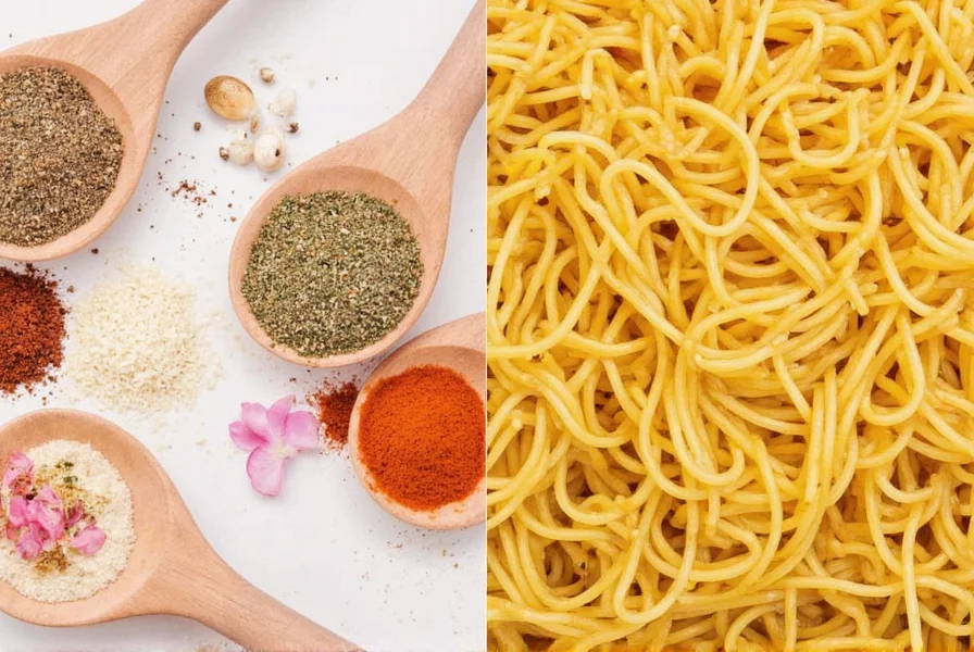 Shopping for spaghetti seasoning at the grocery store
