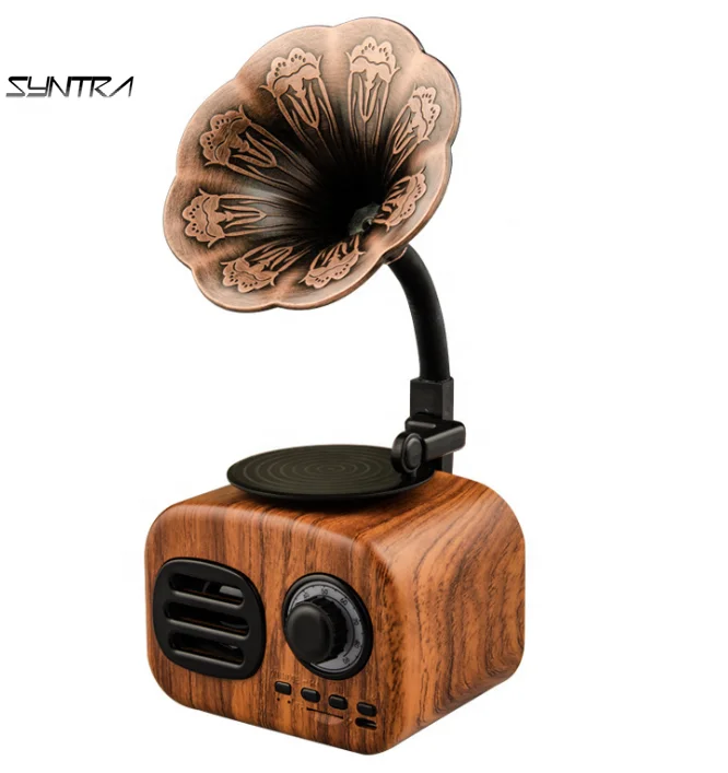 

2020 Retro Wooden Wireless Speaker Radio SuperBluetooth Wireless Stereosonic Speaker Potable radio For Retro Flower Speaker, Black/red / pink / blue/ wood