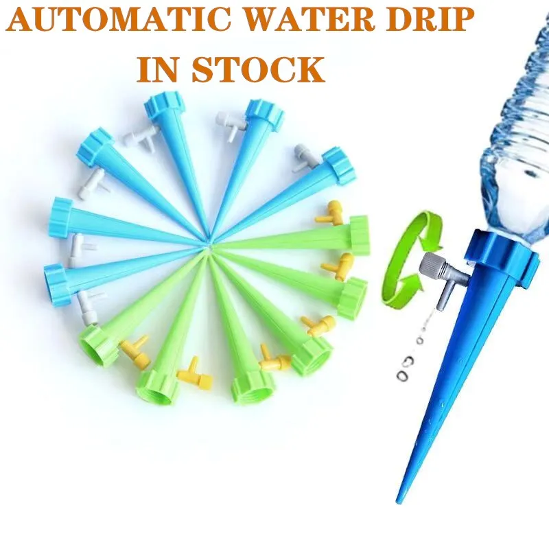 

HOT SALE in stock Automatic Plant flower Water Drip Self Watering Spikes System with Slow Release Control Valve Switch