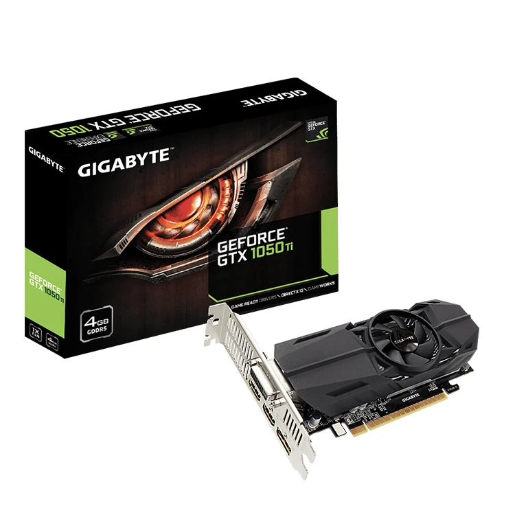 

GIGABYTE NVIDIA GeForce GTX 1050 Ti Low Profile 4G Low Profile Design with 167mm card length Graphics Card GPU (GV-N105T-4GL)