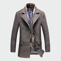 

Casual Wool Trench Business Winter Thicken Slim Coat Jacket Men Clothing