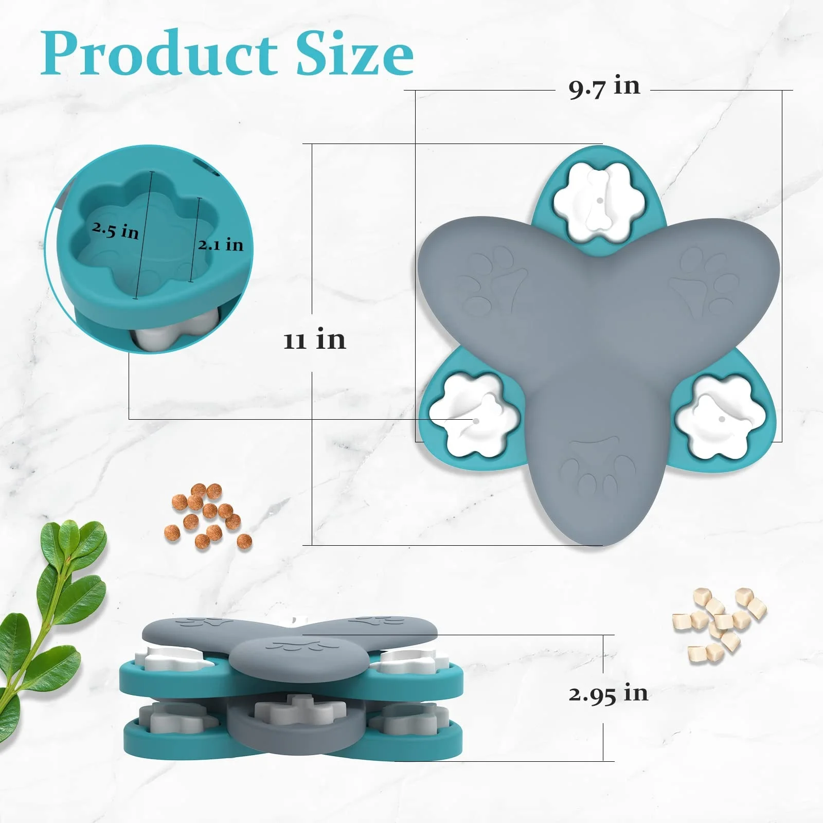 

Pet Round Dog Food And Drink Training Interactive Treat Puzzle Dog Toy Blue Level 1 Easy Puppy Smart Dog Puzzle Feeder