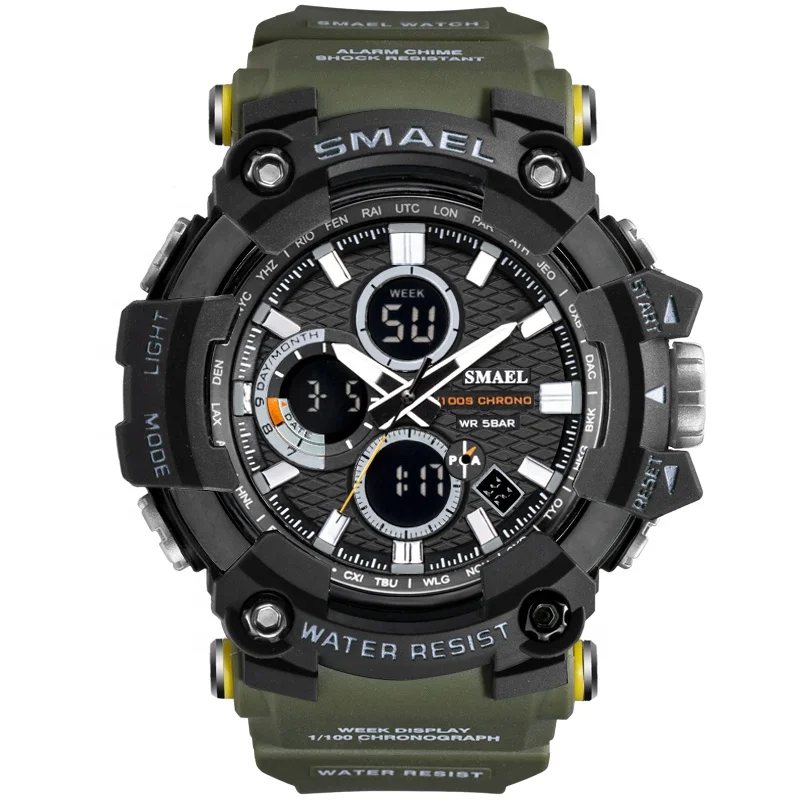 

smael 1802 Mens Watch Military Water resistant Sport watch Army led Digital wrist Stopwatches for male 1802