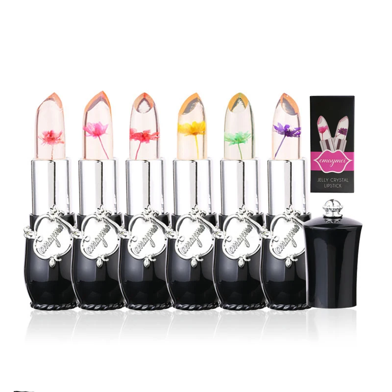 

Crystal Jelly Flower LipstickNutritious Lip Balm Lips Moisturizer Magic Temperature Color Change Lip Gloss