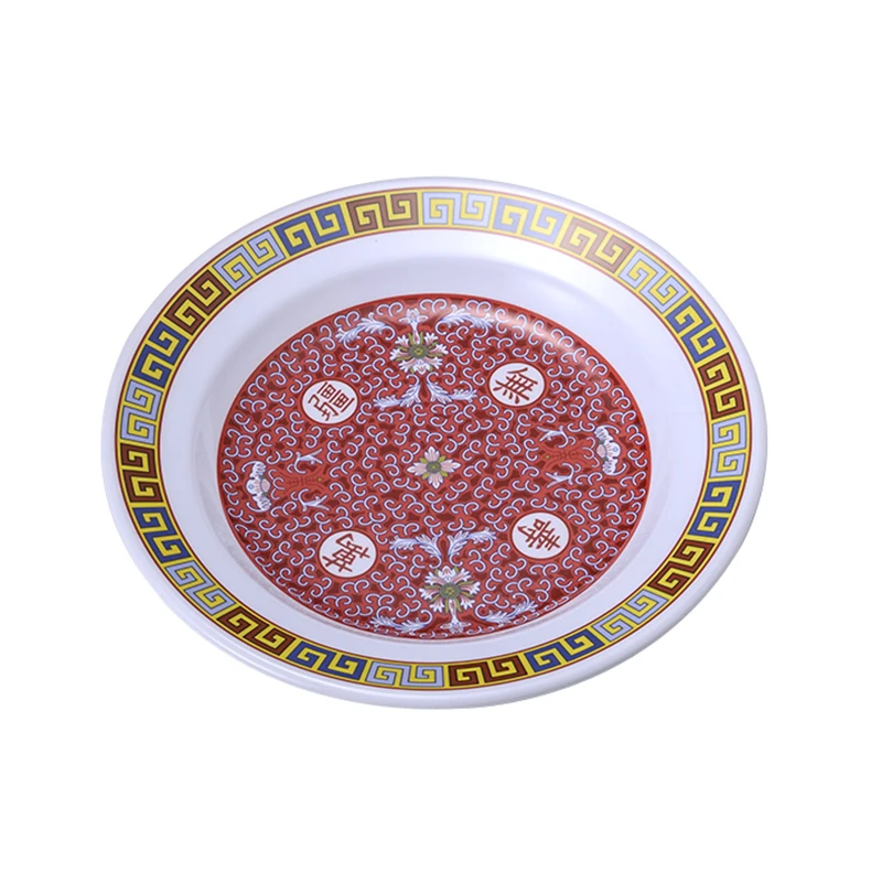 

The most popular traditional 9 inch round soup dinner Melamine plates, Customized