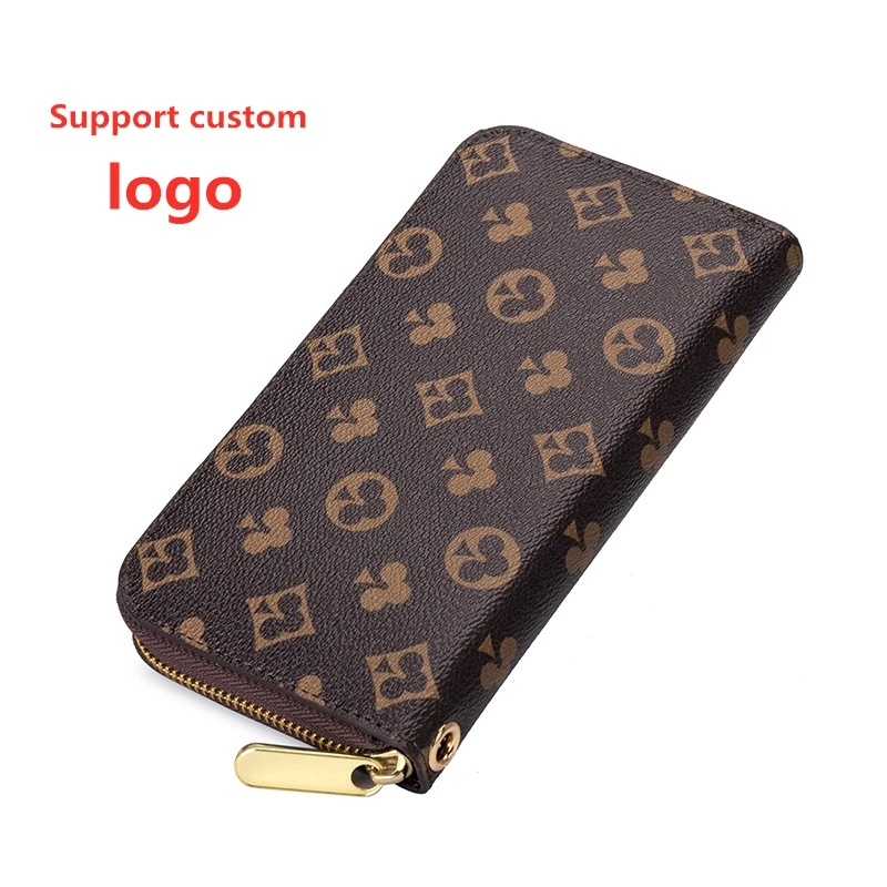 

Men's and Women's Fashion Luxury Long Wallet Designer Handbags Famous Brands Luxury Leather ID Card Cash Holder Clutch