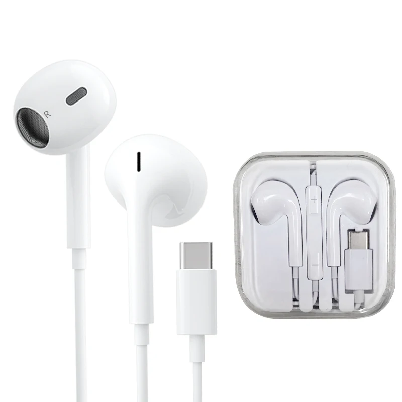 

TPE 1.2m in ear headphones wired earphone with microphone type c earphone