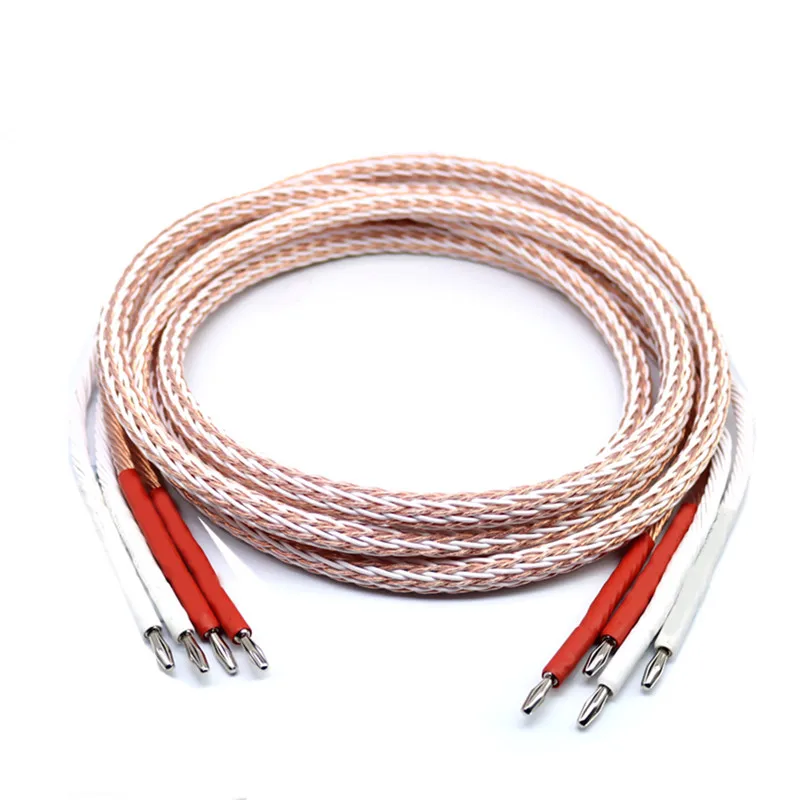 

One Pair QINCROWN 24 Core Speaker Wire Flat Copper Electronic Speaker Wire Jack