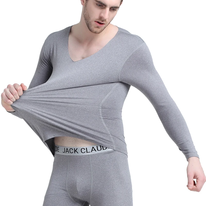 
Custom Long John Set Smooth Knit Thin Stretch Tagless Thermal Underwear for Men Winter 