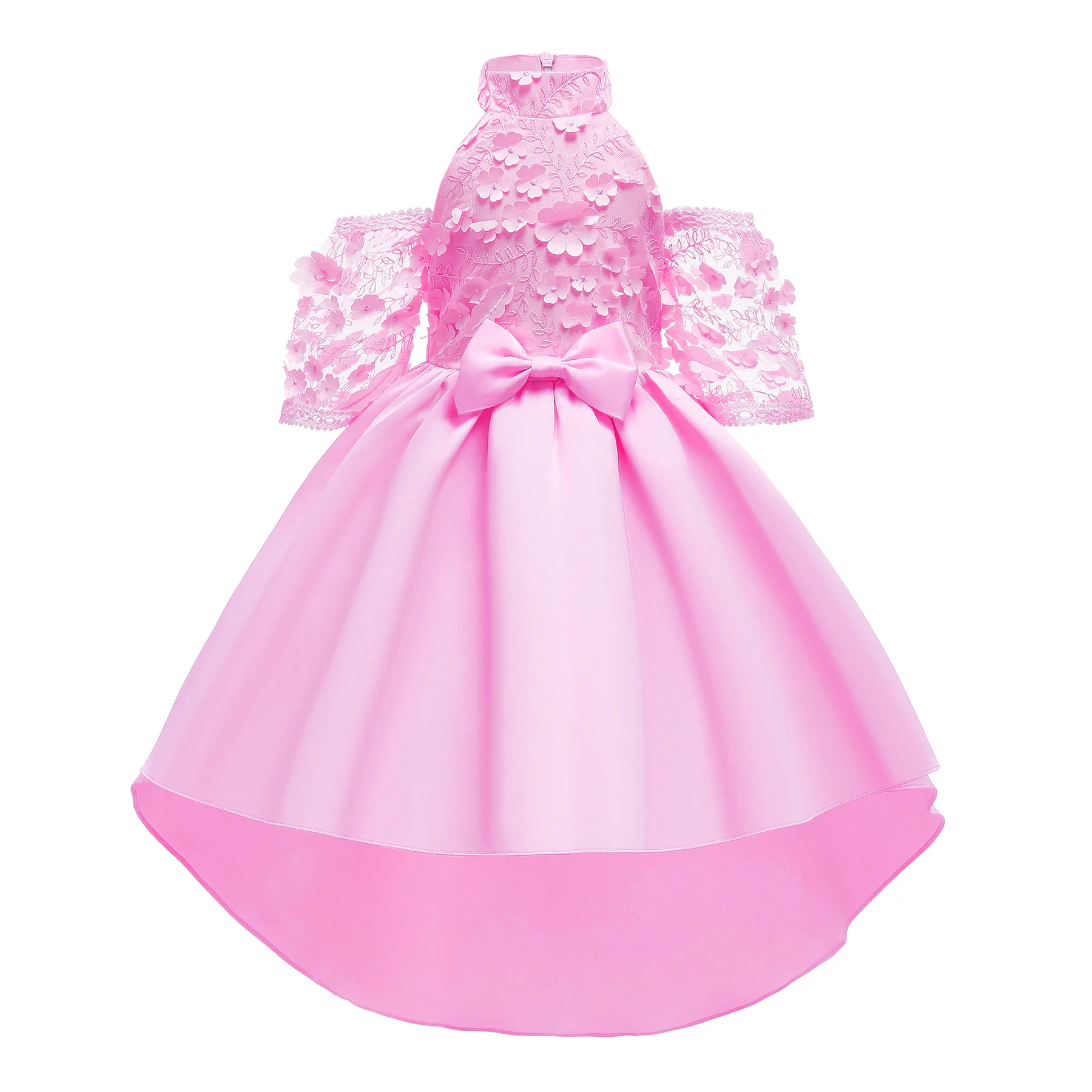 

new children clothes princess dress small and medium-sized bow three-dimensional kids flower tuxedo dress