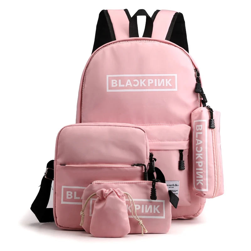 

Good quality women school college bags 5 in 1 travel daily backpack set for girls, As the picture