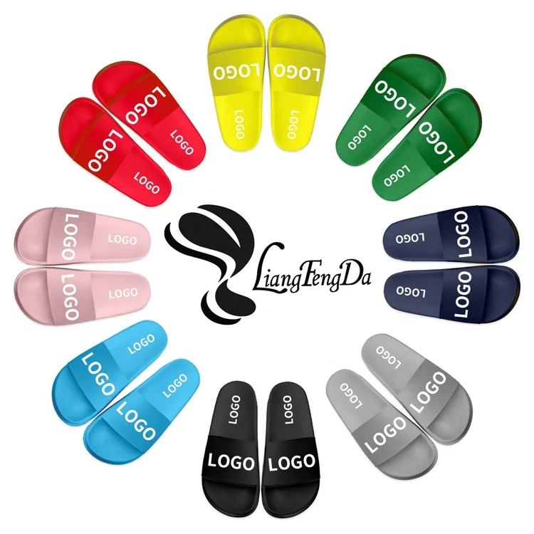 

Customer logo multiple color flat soft open toe Rubber Slippers comfortable Slides Sandals for Men Women, Customized color