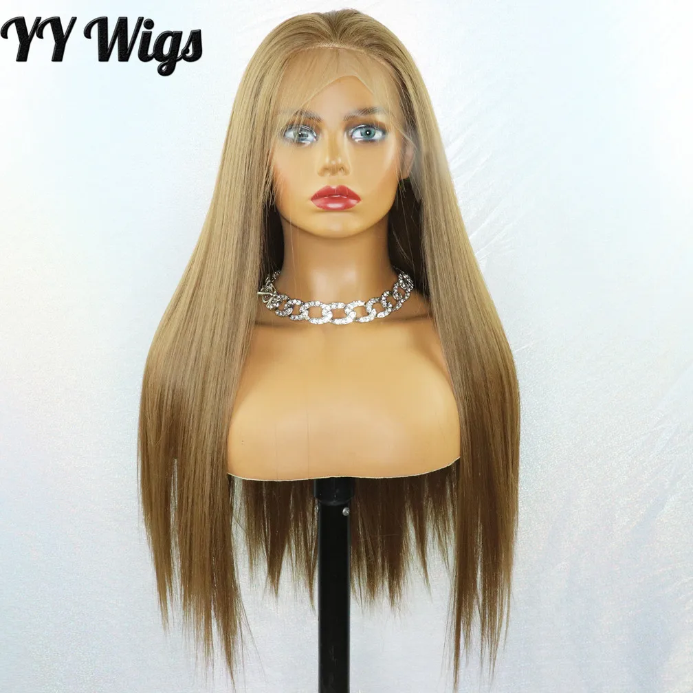 

YY Wigs 13x4 Long Straight Futura Brown #10 Lace Front Synthetic Wig for Black Women