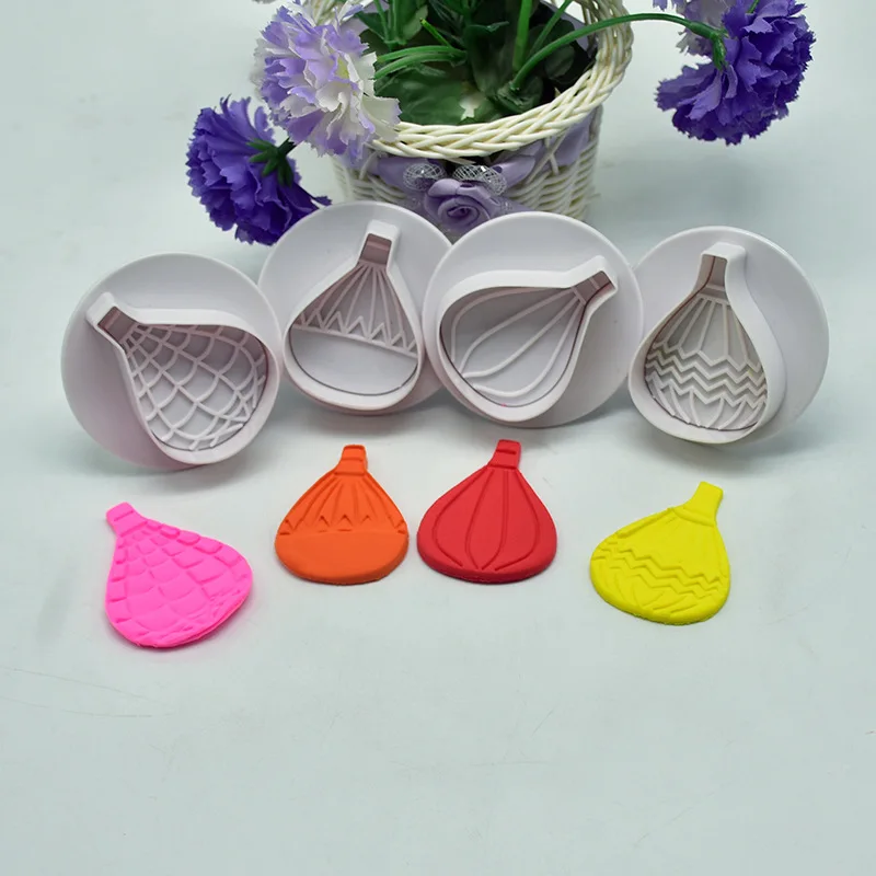 

DIY Baking 4pcs Hot Air Balloon Cake Cookies Biscuit Decoration Biscuit Embossing Mold Clay Fondant Plastic Press Cutting Mold
