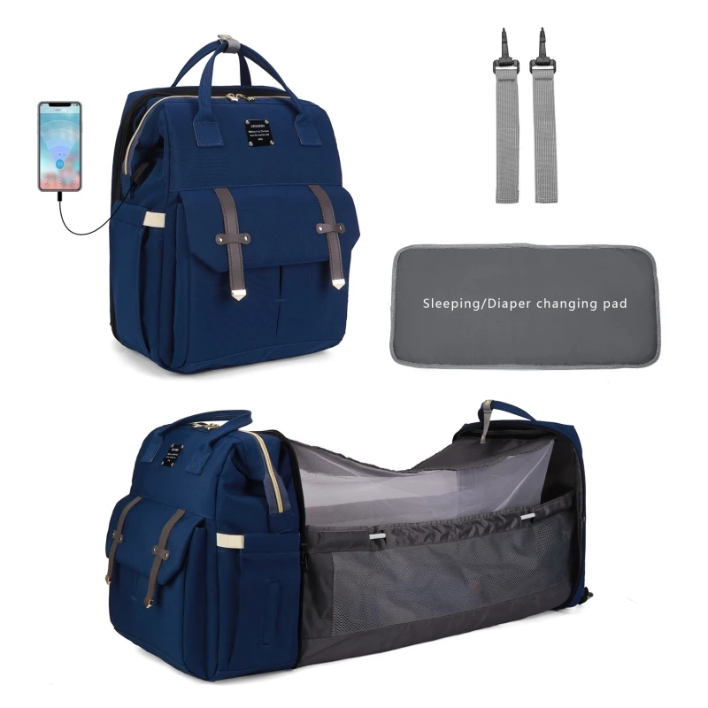 

2021 Multifunctional Baby Mum Bag 3 in 1 Diaper Baby Changing Bag Backpack