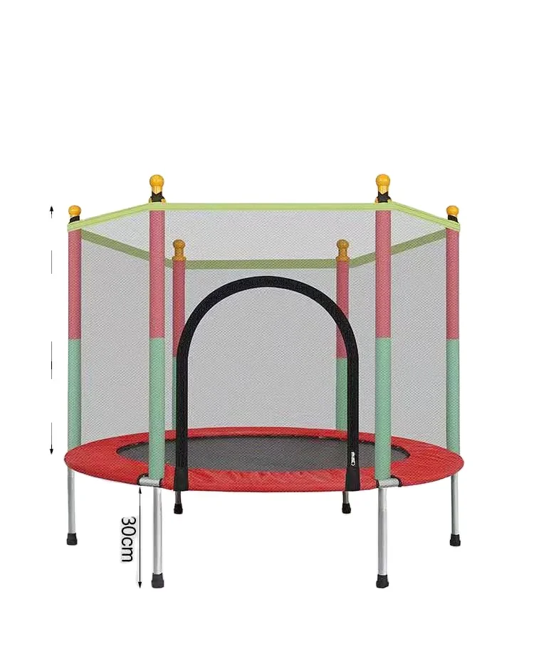 

indoor children's round trampoline children kids 55inch 1.4 meters height trampoline indoor, Red blue green yellow customizable