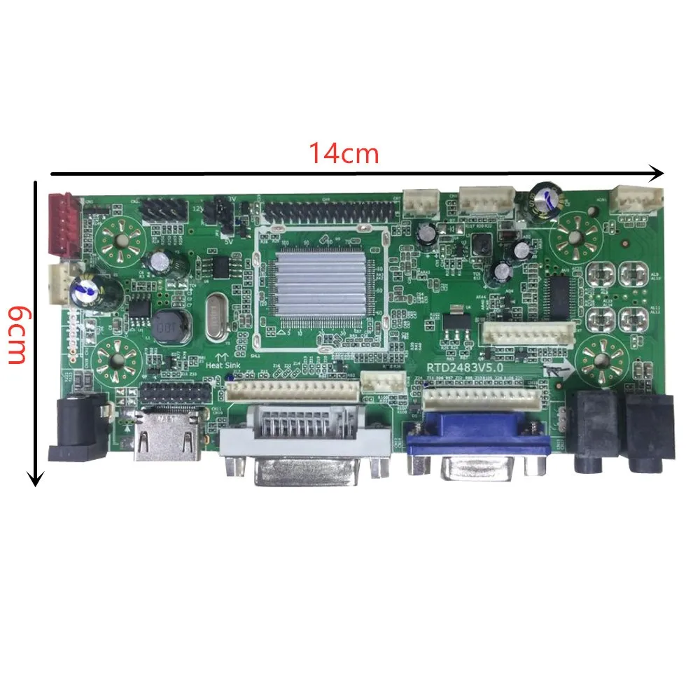 
HDM/DVI/VGA to LVDS Converter Board With Cable Keypad for Car Advertising Monitor LCD Screens 