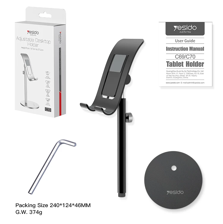 
Universal Angle Adjustable Telescopic Mobile Phone Desktop Stand Aluminum Alloy Tablet Cell Phone Stand Holder 