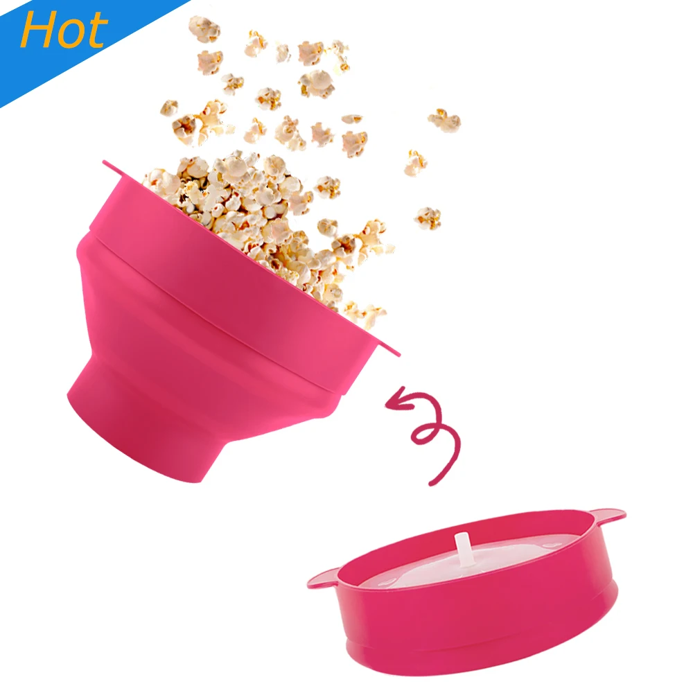 

2021 Amazon New Product Silicone Popcorn Popping Bowl folding Microwave Silicone Popcorn Maker Bowl