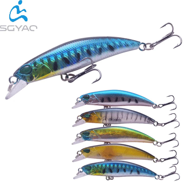 

SGYAO Artifical Minnow 70mm 4.3g Hard Bait Fishing Lures Swimbait Sinking Wobbler Bass Tackle, 5 color