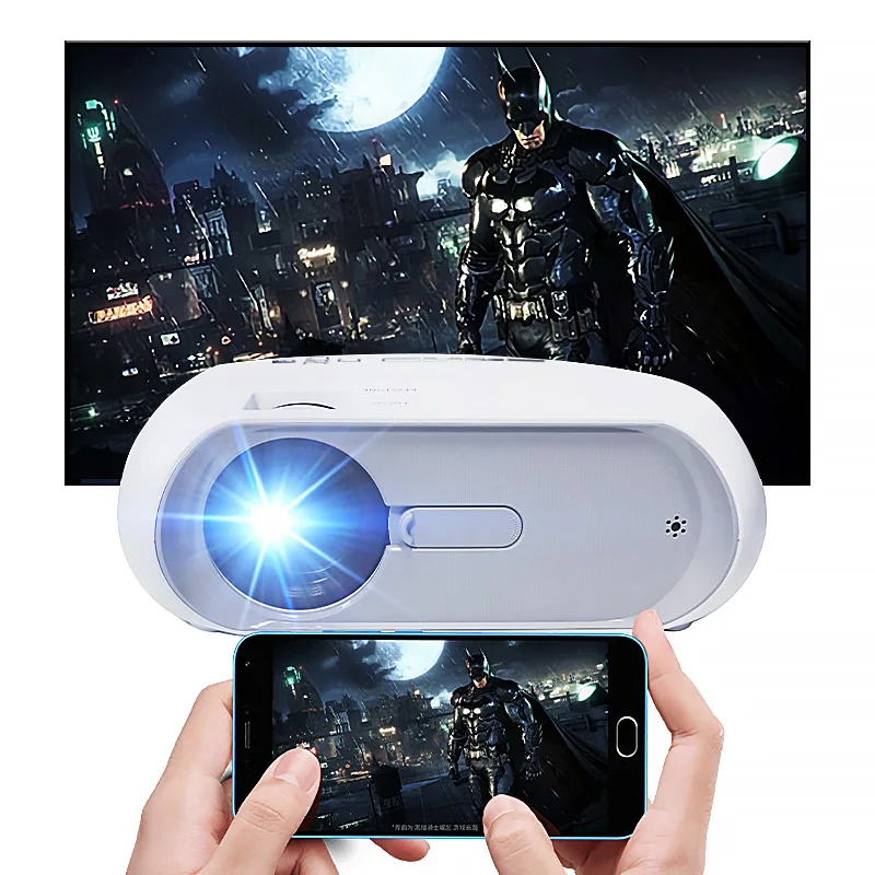 

Full hd 1080P wifi led wireless lcd video business laser home movie theater outdoor pico portable mi projector, White