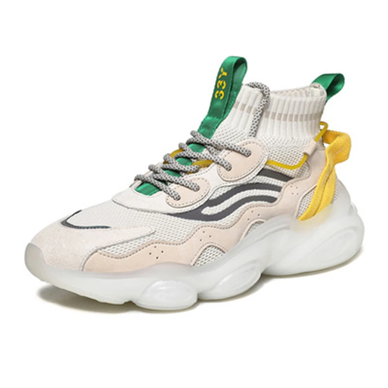 

Dropshipping Men's Chunky Sneakers 2021 Fashion Breathable Footwear Best Quality Men Flat Platform Shoes with Soft Sole for Male