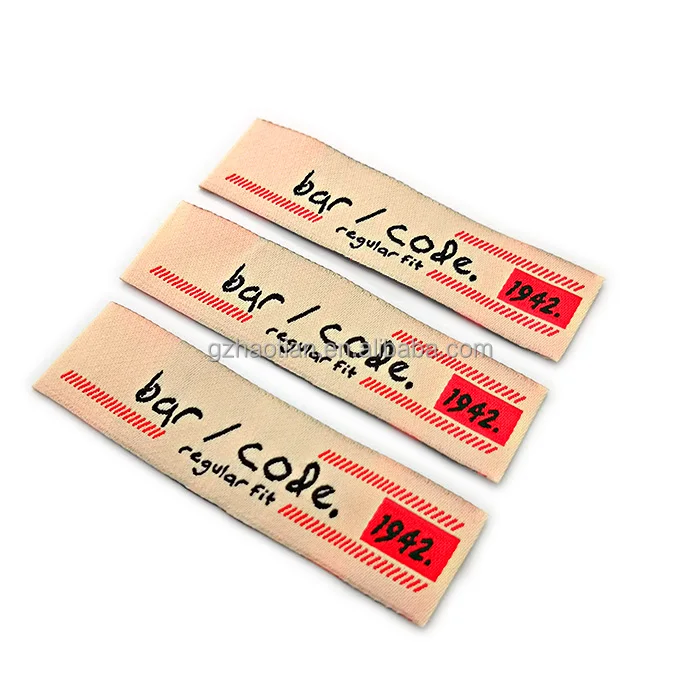 

2021 China factory cheap garment woven label for Cothing ,Hat ,Jeans, Custom color